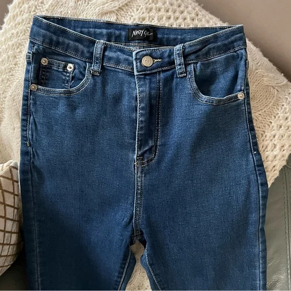 NASTY GAL Stretch HIGH RISE High Waisted SKINNY Soft JEANS UK 10 EU 38 - Picture 6 of 16